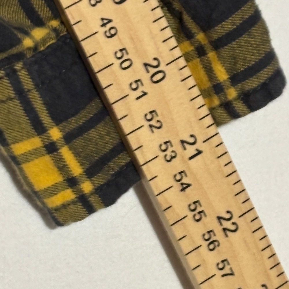 Cat Jack Kids Boys Long Sleeve Flannel Shirt Black Yellow Plaid Size L 10/12 - Picture 7 of 8
